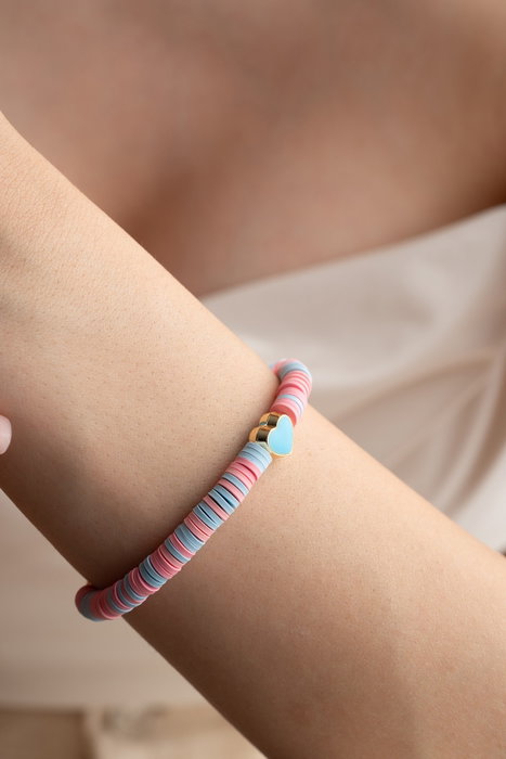 Heliophilia Silver Pulsera Multicolor con Colgante de Aleación de Latón y Cobre